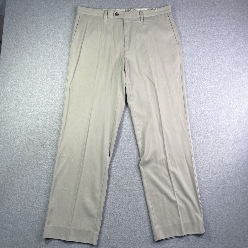 Tommy Bahama Silk Blend Pants Men's 35x32 (36x32) Pleated Slash Pocket Trouser